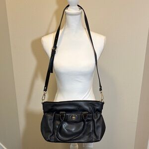 kate spade Black Leather Shoulder Bag with Gold Hardware
